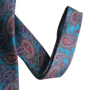 Neil Martin Blue and Brown Paisley Tie Italian Silk